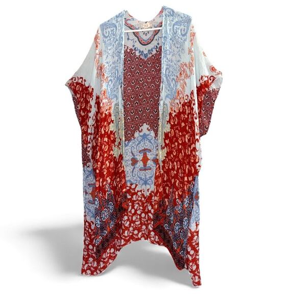 Altar'd State Jackets & Blazers - Altar'd State Multi Color Bohemian Midi Kimono OS